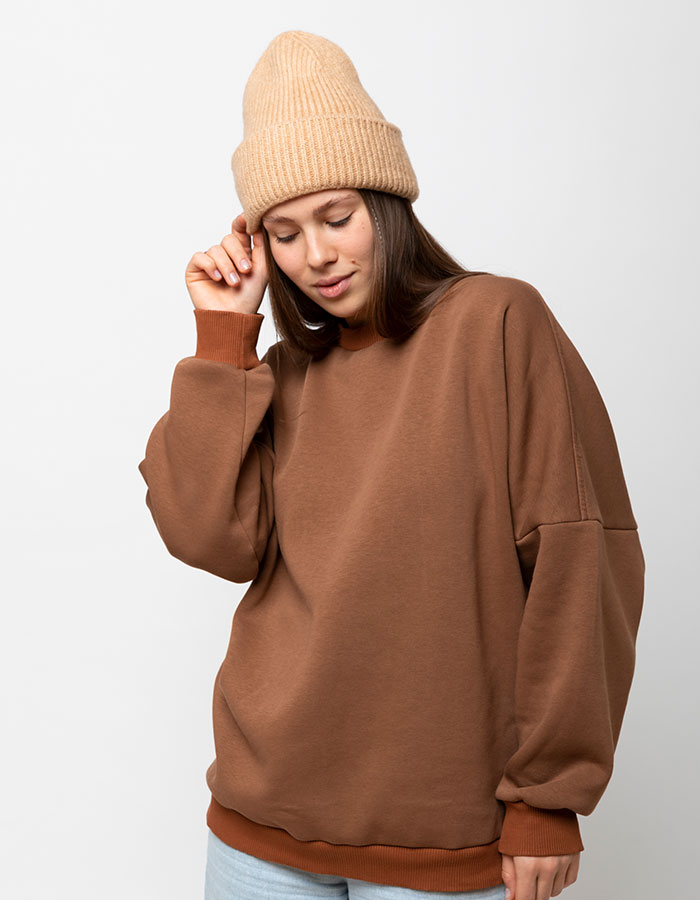 Worm Hoodie With Knitted Hat